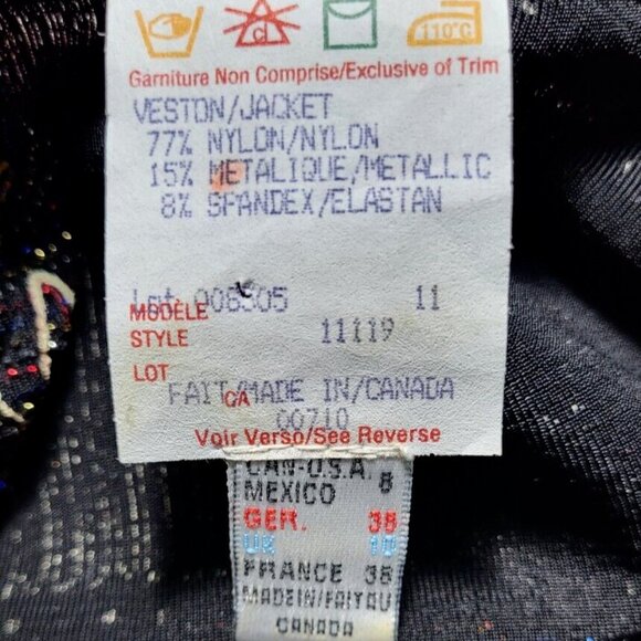 Vintage Joseph Ribkoff 90's Beaded Camisole & Jacket Metallic Thread Size 8 - Picture 9 of 10